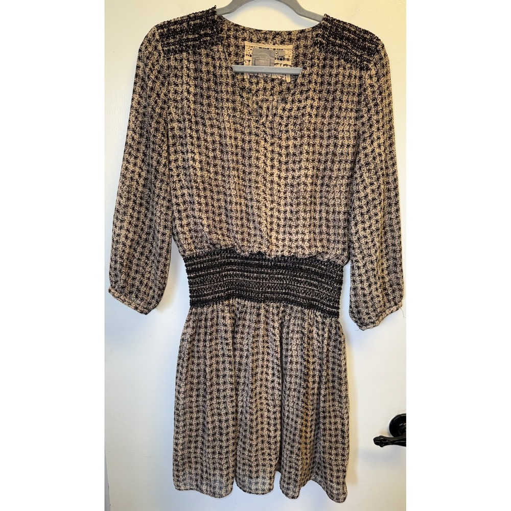 Anthropologie Vanessa Virginia Dress Callista Smock Waist Chiffon Lined Small